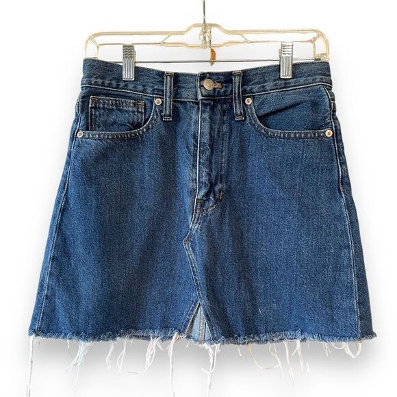 MADEWELL Lakeline Wash Eco Edition Rigid Denim A Line Mini Skirt Blue 25‎ - Picture 3 of 9